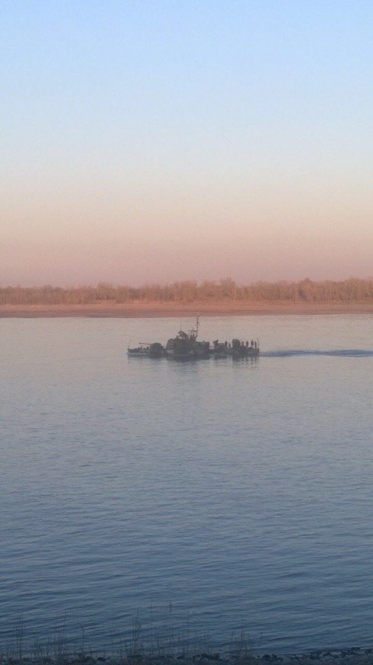 В Волгограде по Волге идут корабли Каспийской флотилии, фото-4